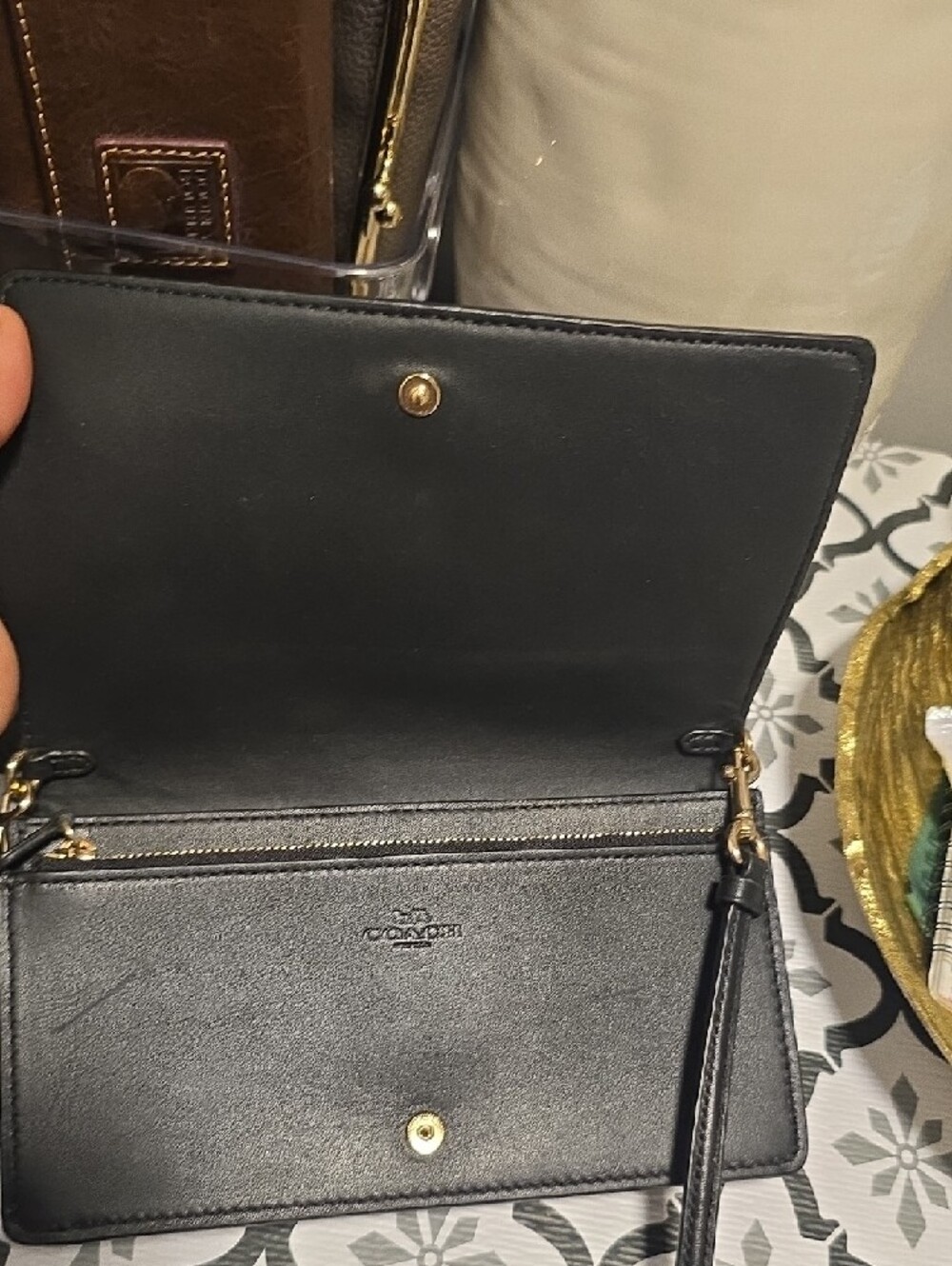 Coach Brown Signature Canvas Crossbody with Black Leather Trim - Picture 2 of 8